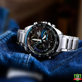 EDM-1012578 N91 EDI_FICE Silver Black Blue Dial Watch.