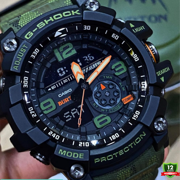 CG-1012585 N91 Mud Master Green Black Dial Solar Watch.